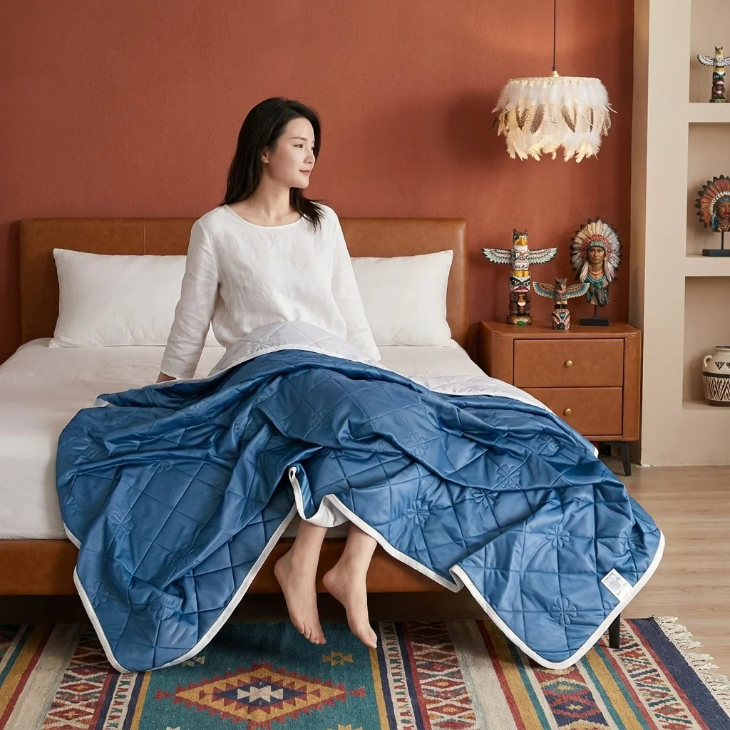 Ice Silk Cooling Comforter | Lightweight Breathable Summer Bedding