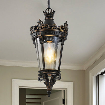 Vintage Crown Lantern with Ornate Metal Design