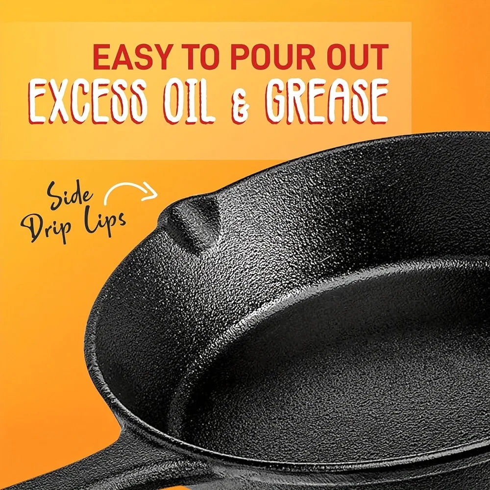 Pre-Seasoned Cast Iron Skillet Set