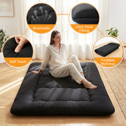 Soft Foldable Futon Mattress with Washable Cover