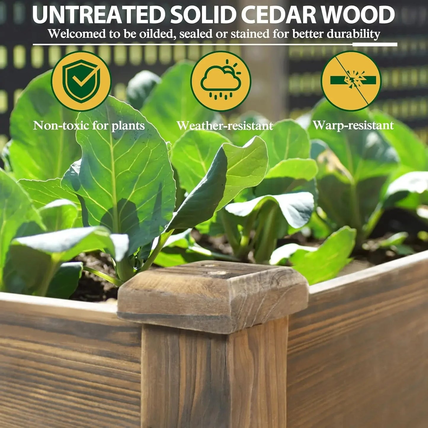 Elevated Cedar Garden Bed with Wheels