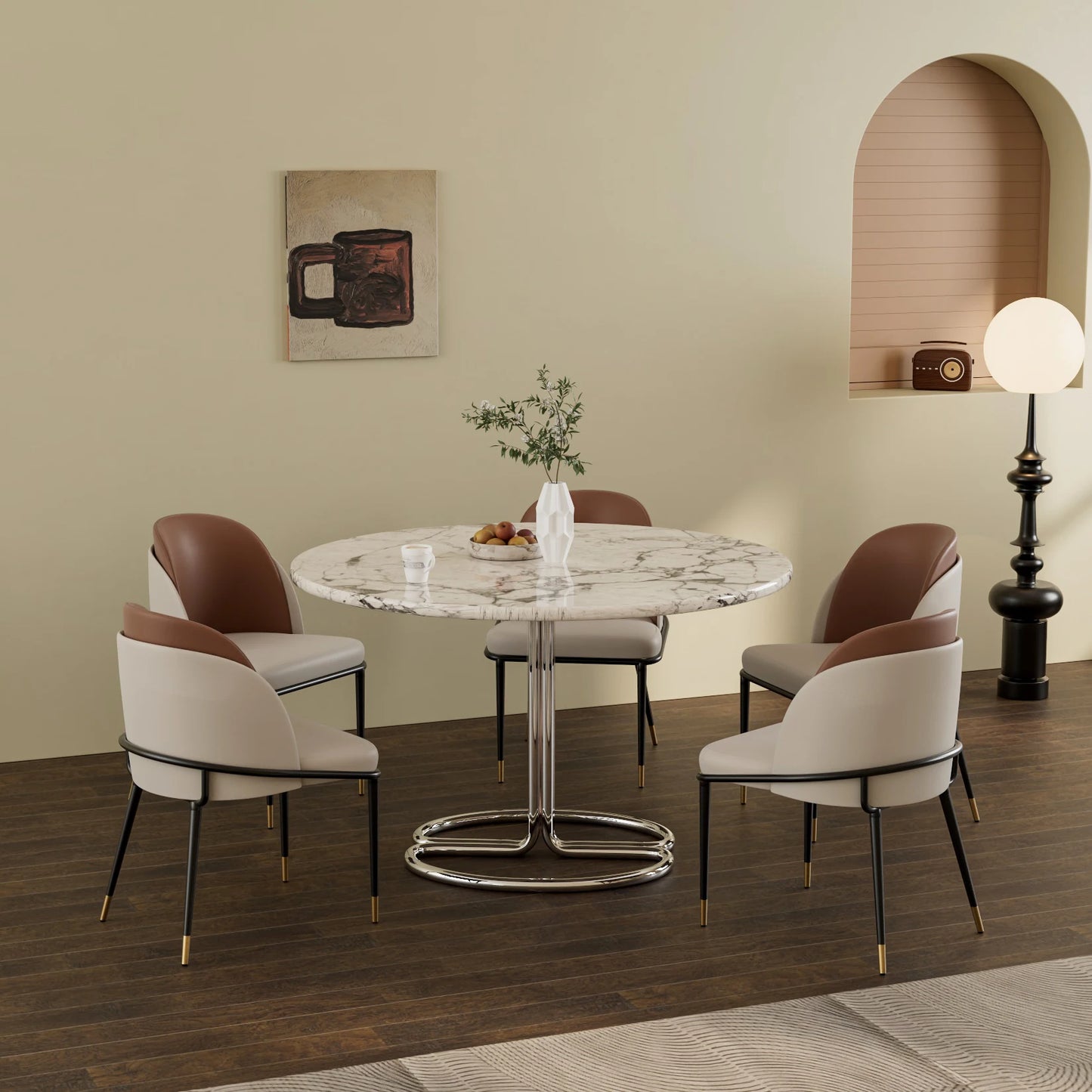 Modern Upholstered Dining Room Chairs, Set of 2