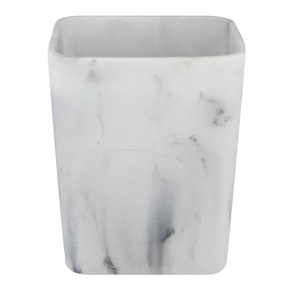 Stylish Faux Marble Open Top Trash Bin