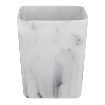 Stylish Faux Marble Open Top Trash Bin