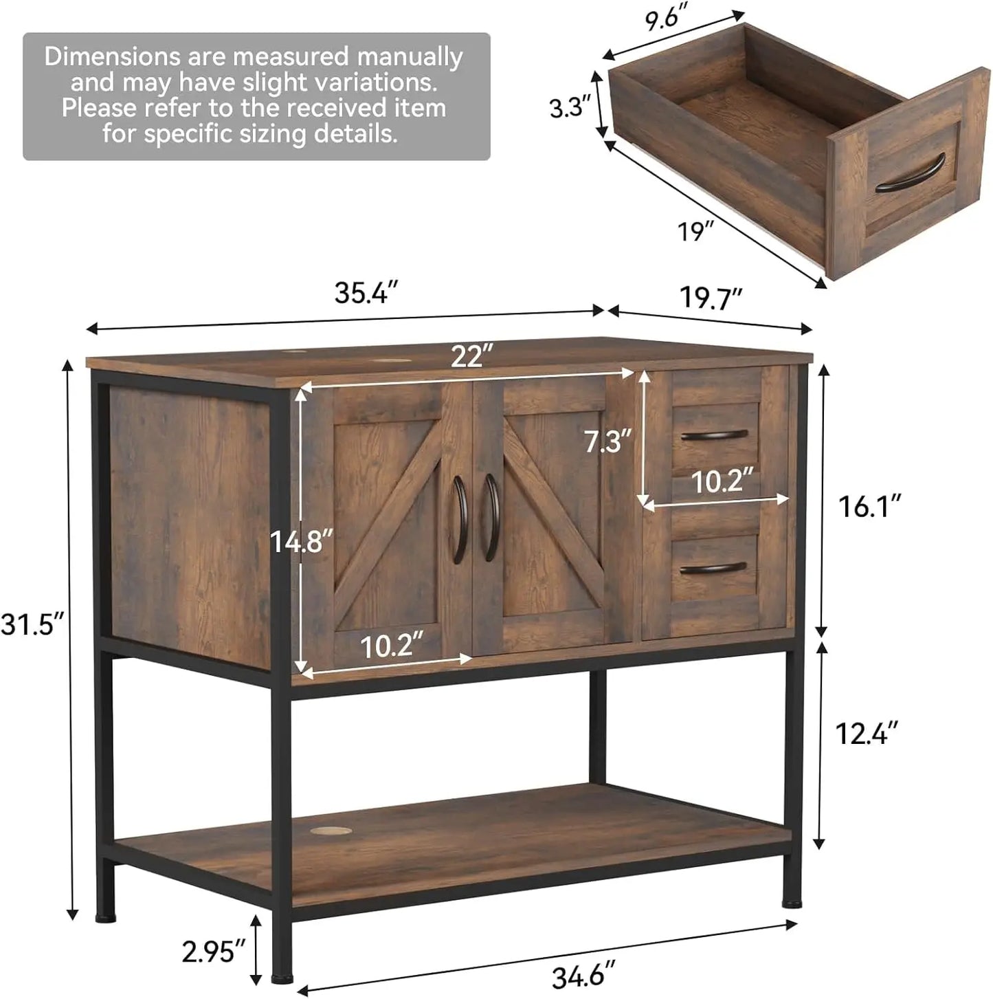 Rustic Bathroom Vanity with Ceramic Sink