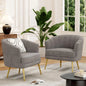 Velvet Upholstered Accent Chair Set