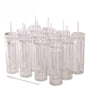 Reusable Double-Wall Clear Tumbler Set with Lids and Straws