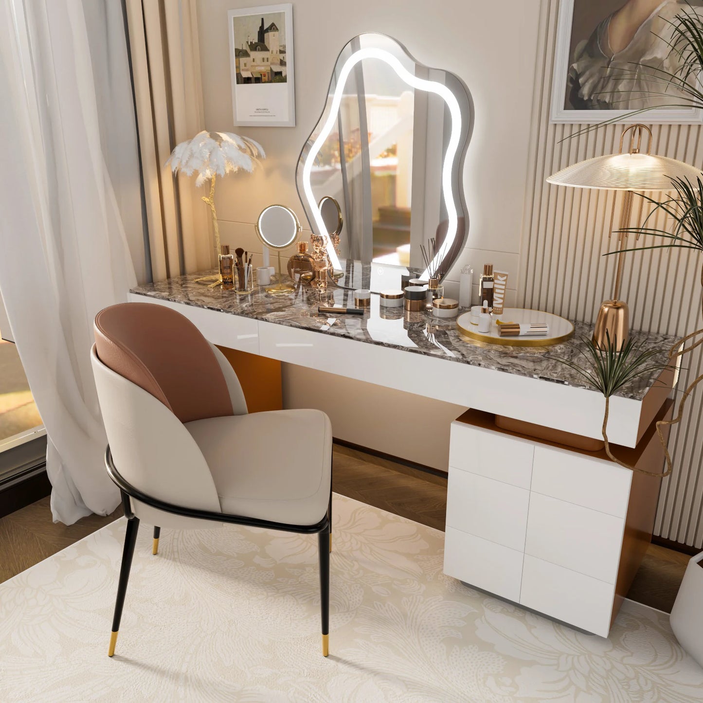 Modern Upholstered Dining Room Chairs, Set of 2