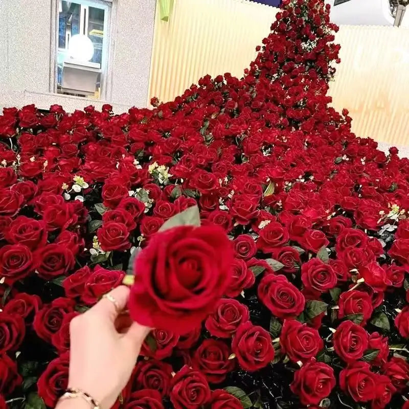 Velvet Artificial Rose Stems | Realistic Silk Flowers for Wedding & Home Décor