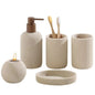 5 PCS Sandstone Look Bathroom Accessory Set