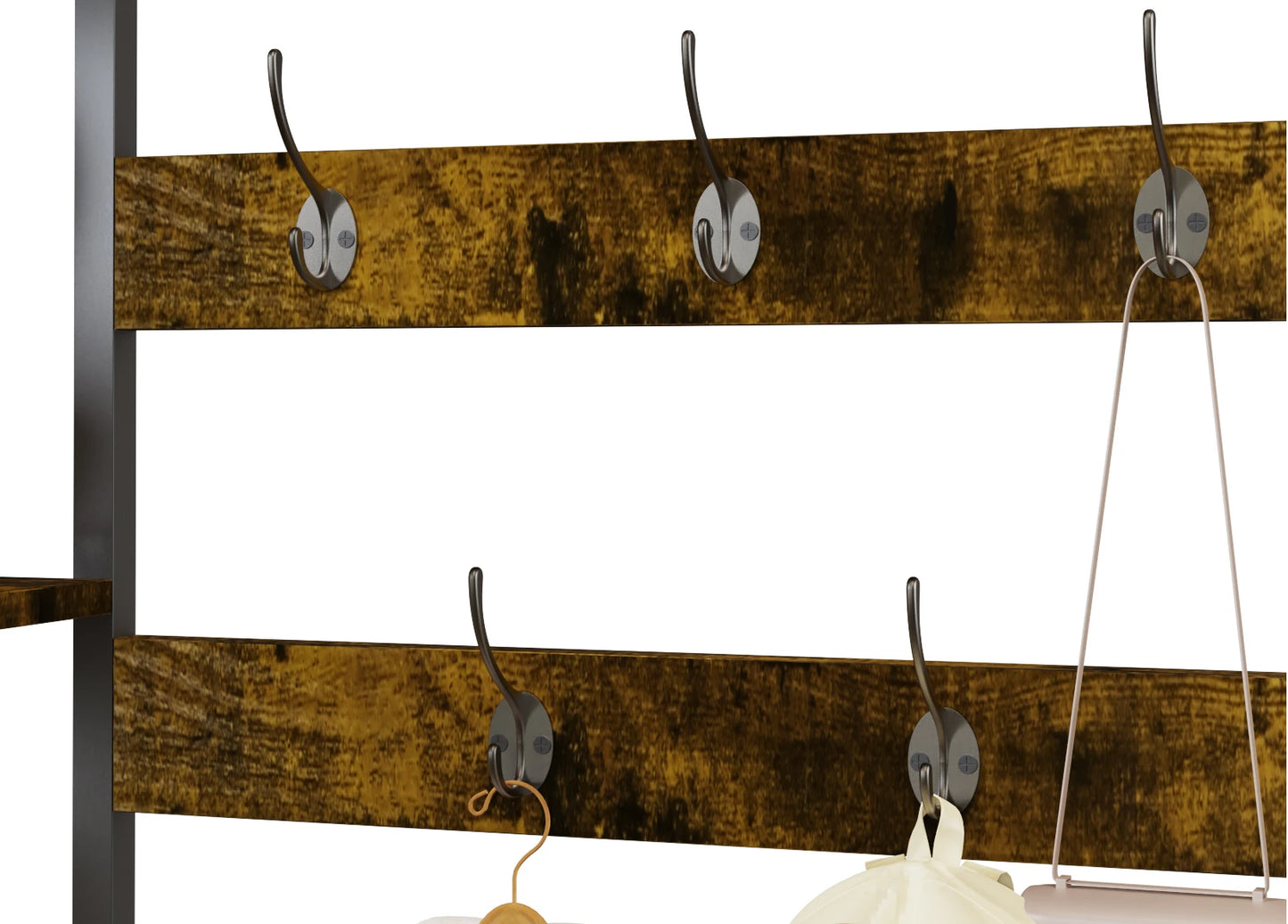 Industrial Hall Tree with Shoe Bench