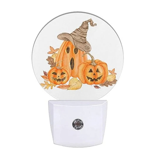 Pumpkin Plug-In Night Light with Dusk-to-Dawn Sensor | Fall LED Decor