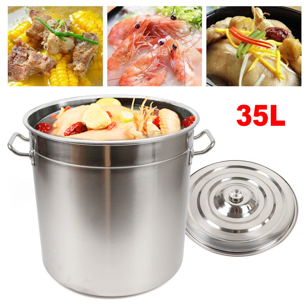 Large Capacity Stainless Steel Stock Pot with Lid