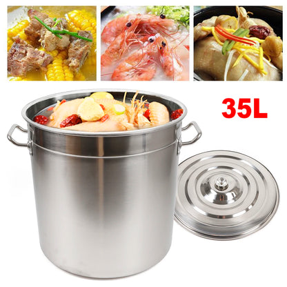 Large Capacity Stainless Steel Stock Pot with Lid