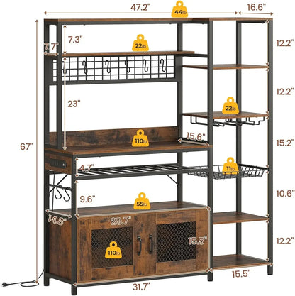 Decorative Coffee Bar with Wine Rack
