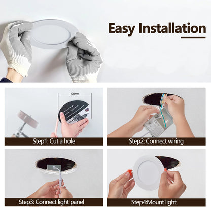 Energy-Efficient & Dimmable Recessed Lights, Pack of 12