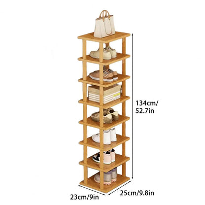 Space-Saving Bamboo Shoe Rack