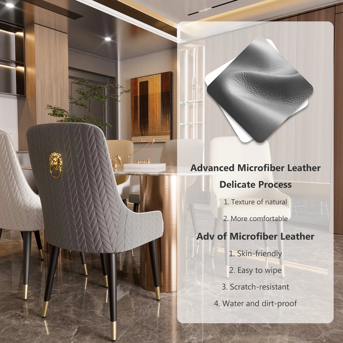 Modern Dining Room Chairs with High Tufted Back