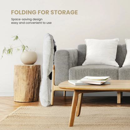 Cozy Folding Saucer Chair with Soft Faux Fur