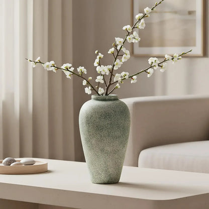 Green Ceramic Farmhouse Table Vase