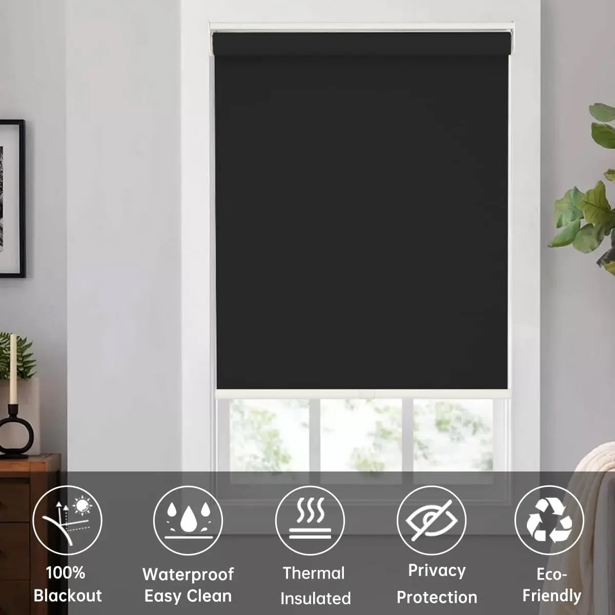 Cordless Blackout Roller Shades | 100% Room Darkening Thermal Window Blinds