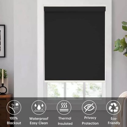 Cordless Blackout Roller Shades | 100% Room Darkening Thermal Window Blinds