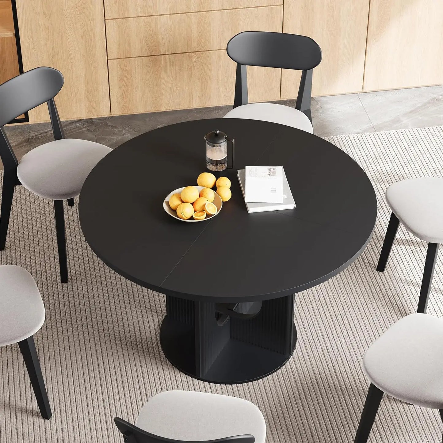 Farmhouse Style Dining Room Table with Pedestal Base