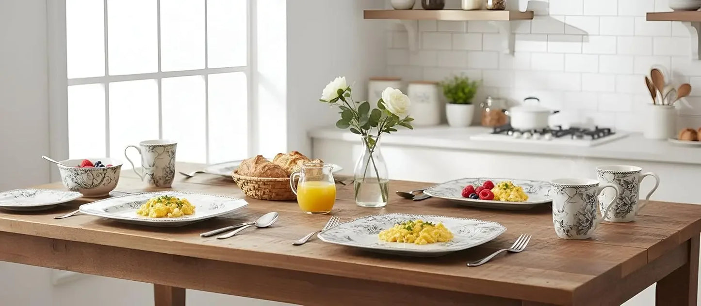 Adelaide Porcelain Floral Dinnerware Service