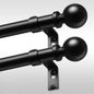 2-Pack Heavy-Duty Black Curtain Rods 36–91 Inch | Adjustable 1-Inch Window Rod Set