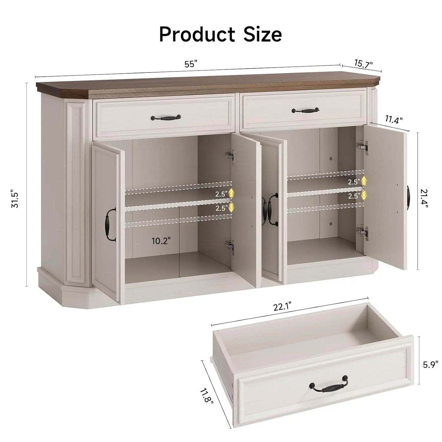 Rustic Farmhouse Buffet Cabinet