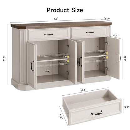 Rustic Farmhouse Buffet Cabinet
