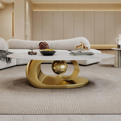 Modern Oval Stone Coffee Table