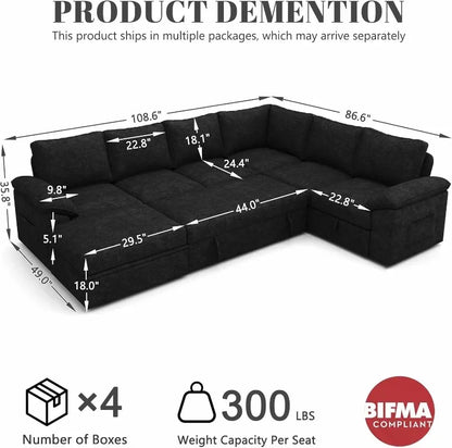 Luxury Modular Sleeper Sofa with Storage