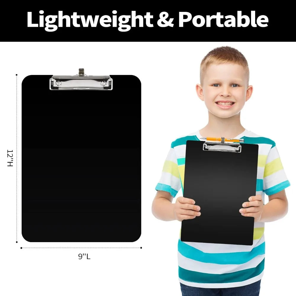 Low Profile Clipboard with Pen Holder | Durable Letter Size Plastic Clipboard