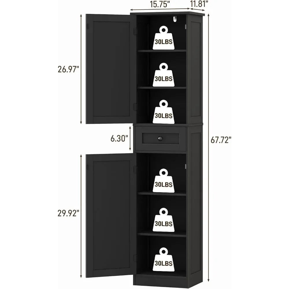 Tall Freestanding Barn Door Bathroom Cabinet
