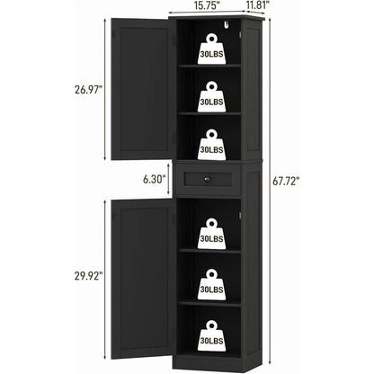 Tall Freestanding Barn Door Bathroom Cabinet