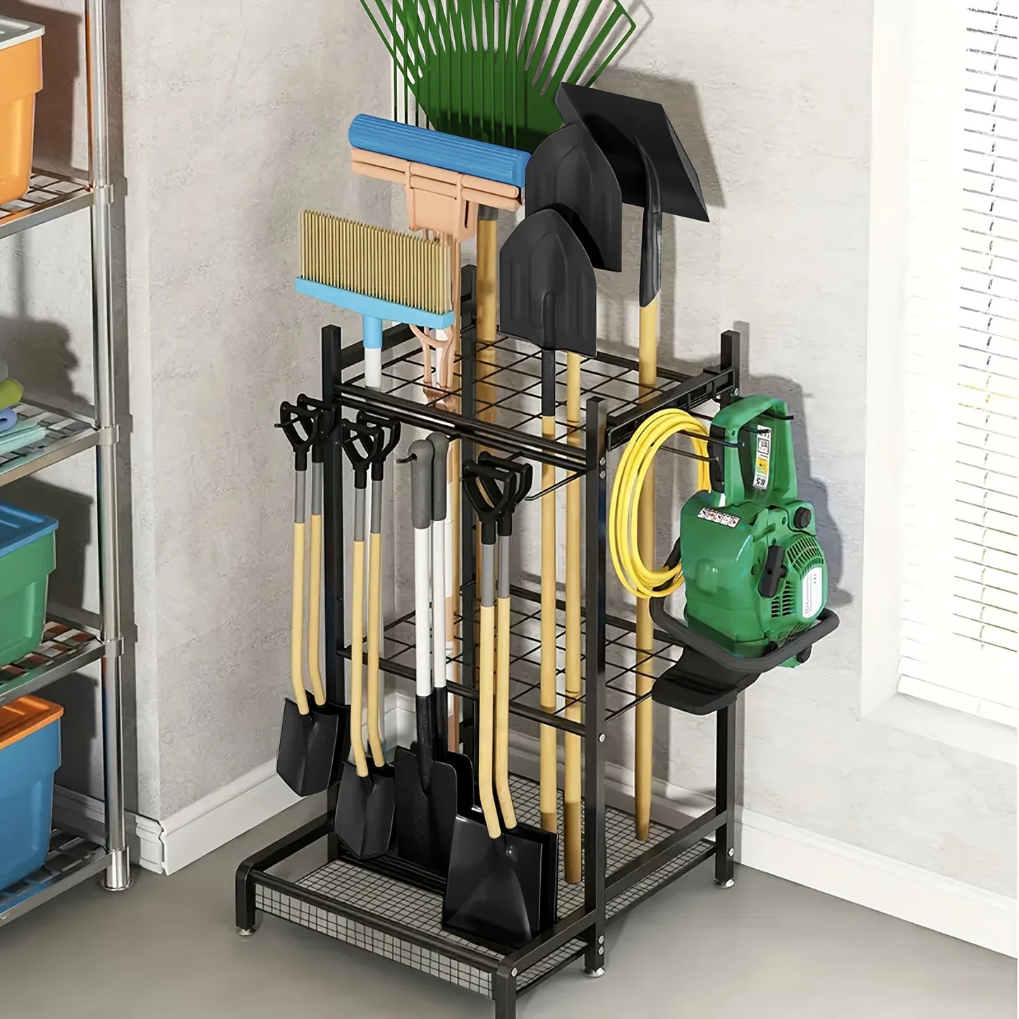 Sturdy Metal Garden Tool Rack