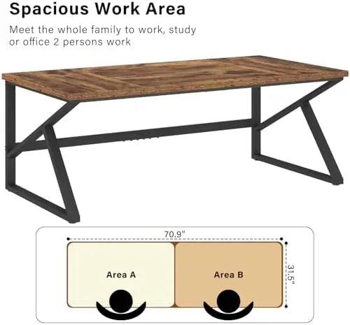 Spacious Farmhouse Style Home Office Desk