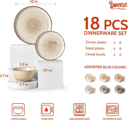 18 Piece Porcelain Dinnerware Set