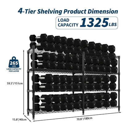 Heavy-Duty Adjustable Metal Storage Shelves