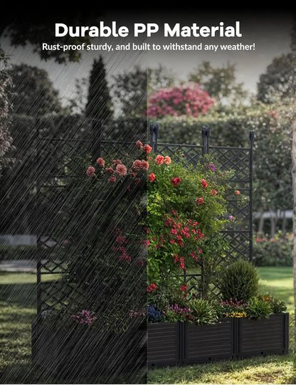 Raised Garden Planter Box with Trellis