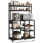 Spacious Steel Framed Bakers Rack with Power Strip