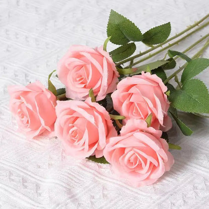Velvet Artificial Rose Stems | Realistic Silk Flowers for Wedding & Home Décor
