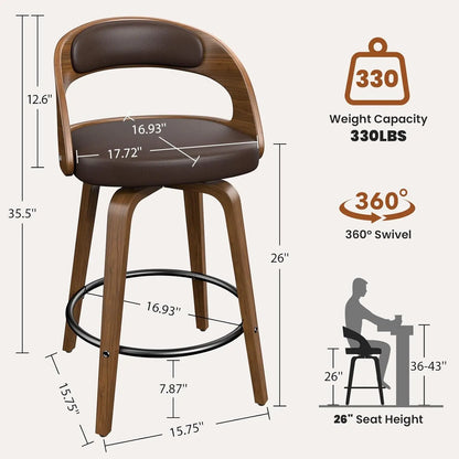 Modern Swivel Counter Height Bar Stools