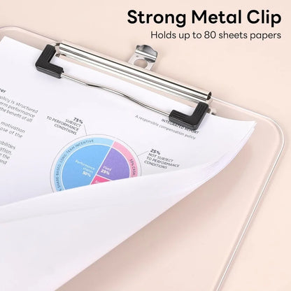 Small Clear Clipboard Set of 2 | A5 Mini Transparent Plastic Clipboards