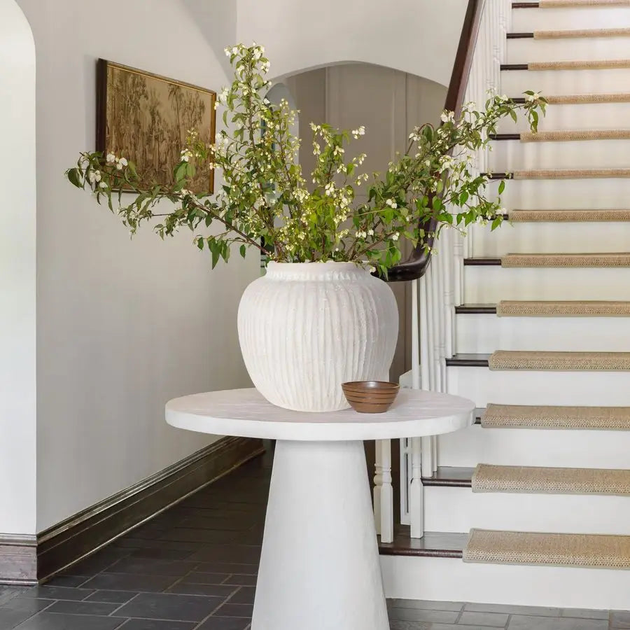 Beautifully Handcrafted Whitewashed Terracotta Vase