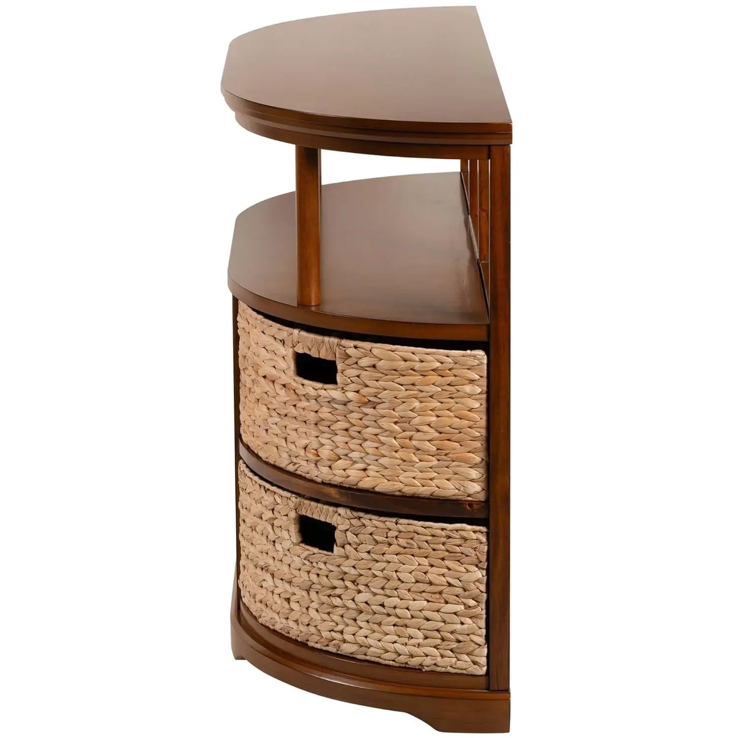 Half Moon Console Table With 6 Baskets