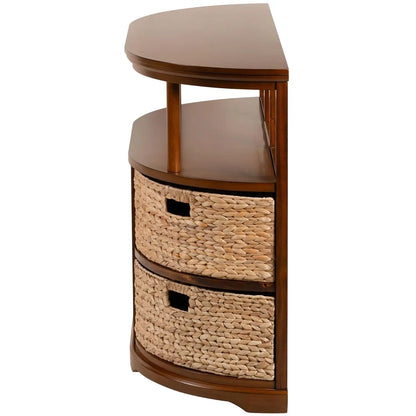 Half Moon Console Table With 6 Baskets