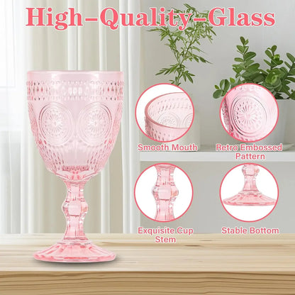 Vintage Wine Glasses, Set of 12 Goblets