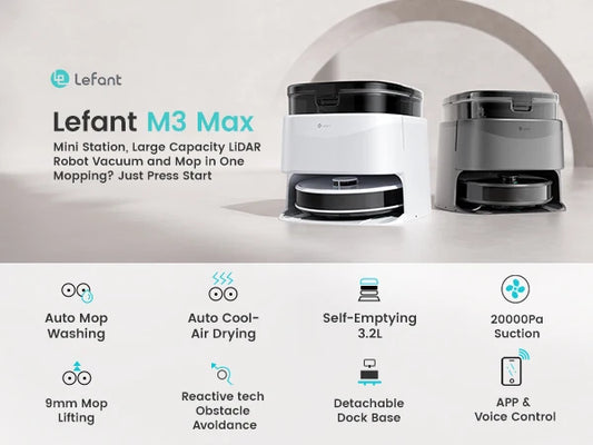 M3 Max Robot Vacuum & Mop | 20,000 Pa Suction, LiDAR Navigation